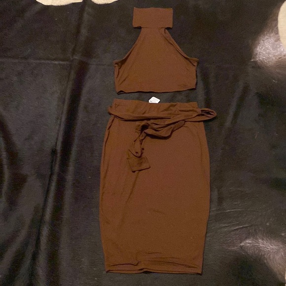 Fashion Nova Other Fashion Nova Brown Skirt Set Poshmark